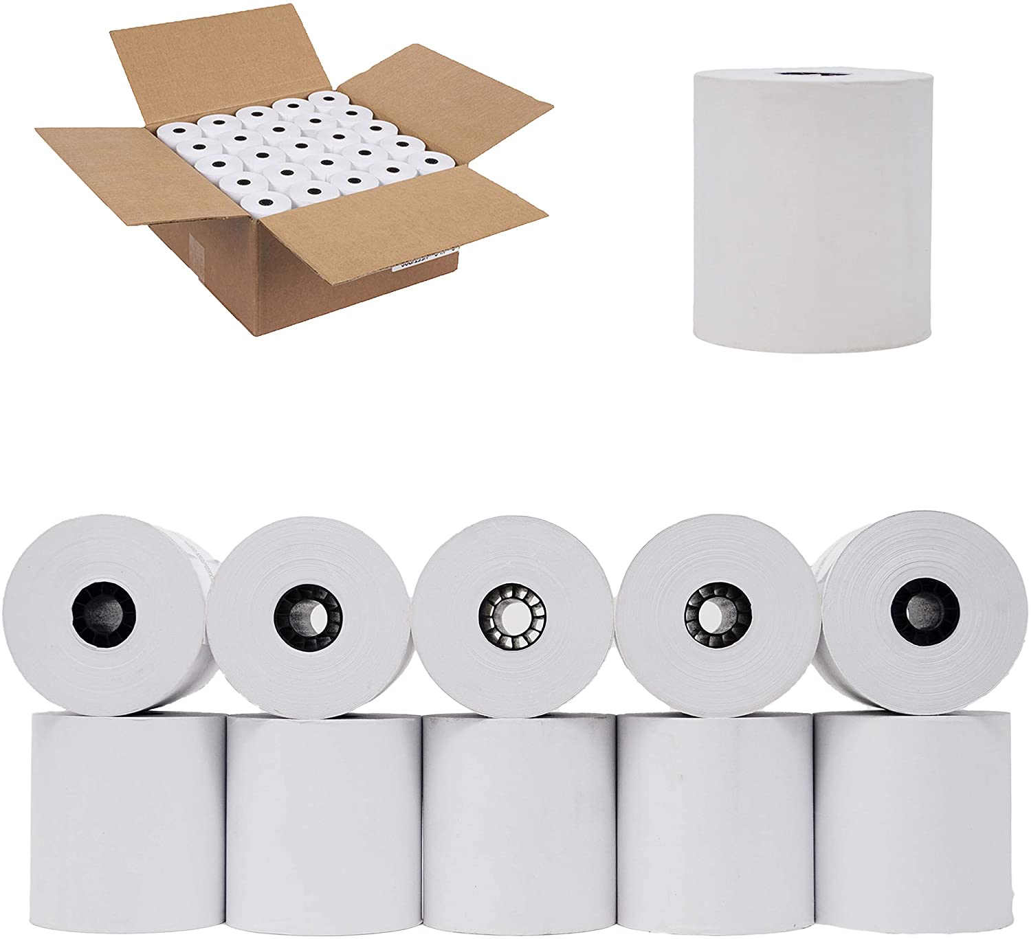 1-Ply Bond Paper Rolls - White - 3