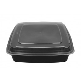 48oz Black Square Combo w/ Lid