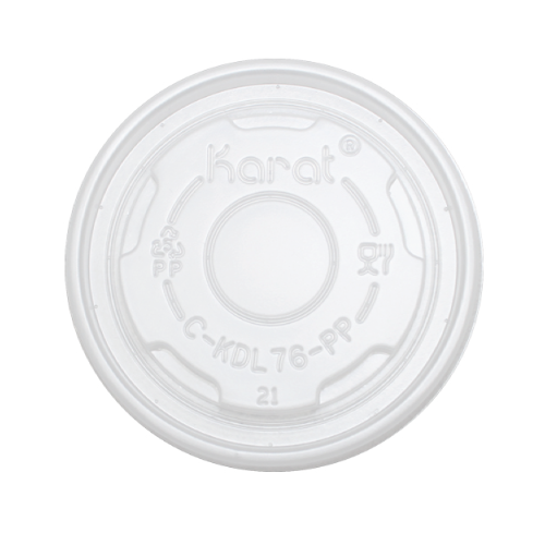 C-KDL76-PP     PP Flat lid for 4 oz Paper Cold/Hot Food Container - 1000/case