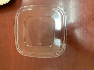 PET for 24/32/48oz, Fiber Square Bowl (anti fog) - 300/case