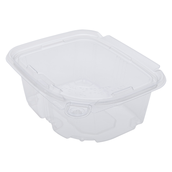 16oz PET Tamper Resistant Hinged Deli Container - 200/cs