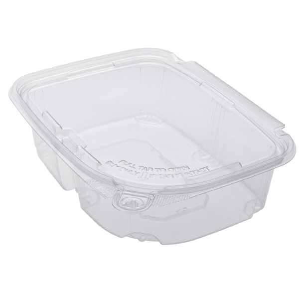 24oz PET Tamper Resistant Hinged Deli Container - 200/cs