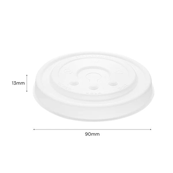 Compostable Fiber Paper Flat Lid for 12-22 oz Paper Cold Cup - 1000/case