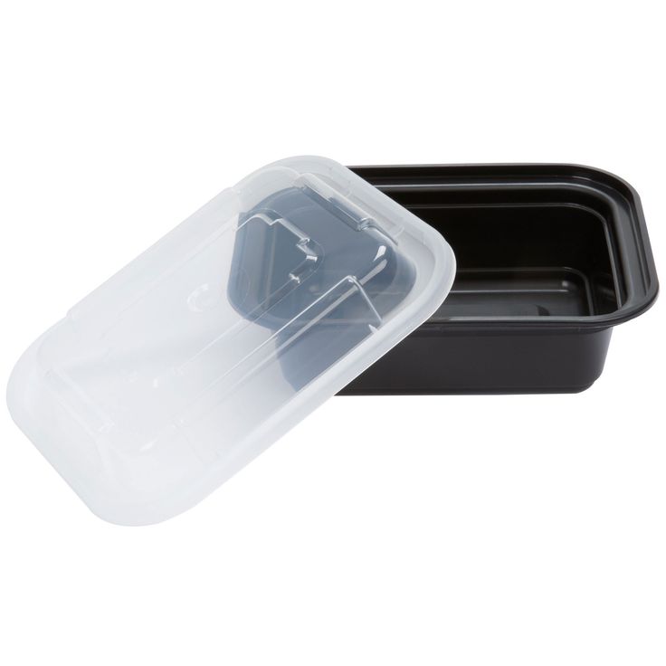 12 oz Black Container with Clear Lid